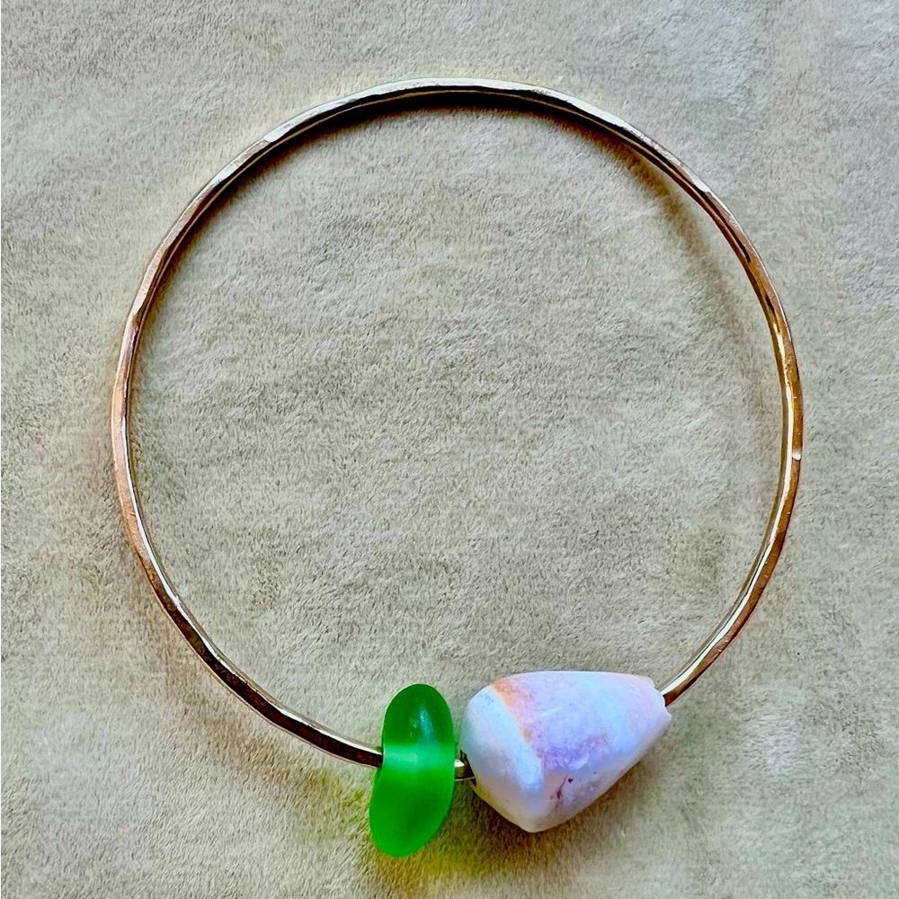 Gold filled shell bangle